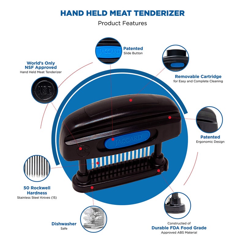 Jaccard 15-Blade Meat Tenderizer, Simply Better Meat Tenderizer, ABS Columns/ Removable Cartidge, NSF Approved, Black - Image 4